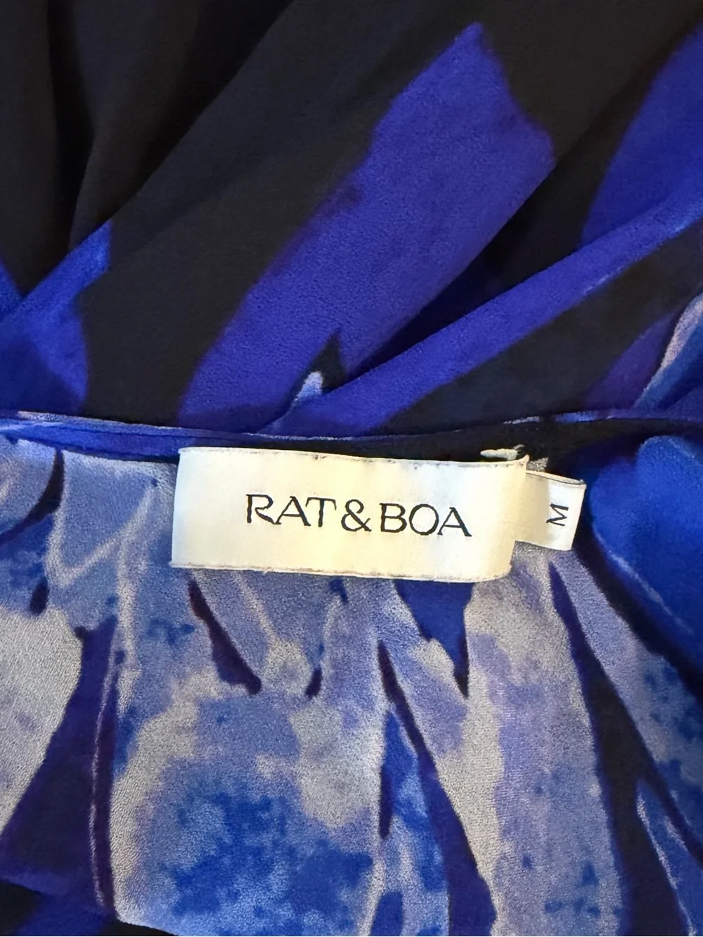 Rat & Boa Black Maxi Dress with Blue Floral Print